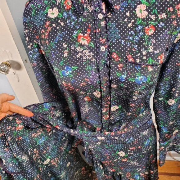 Marissa Webb Silk Floral Scarlet Print Dress sz L - Picture 14 of 15